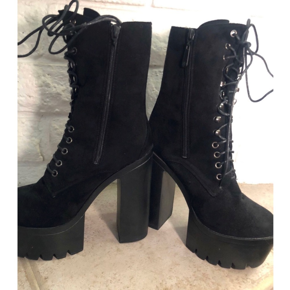 Platform Black Boots